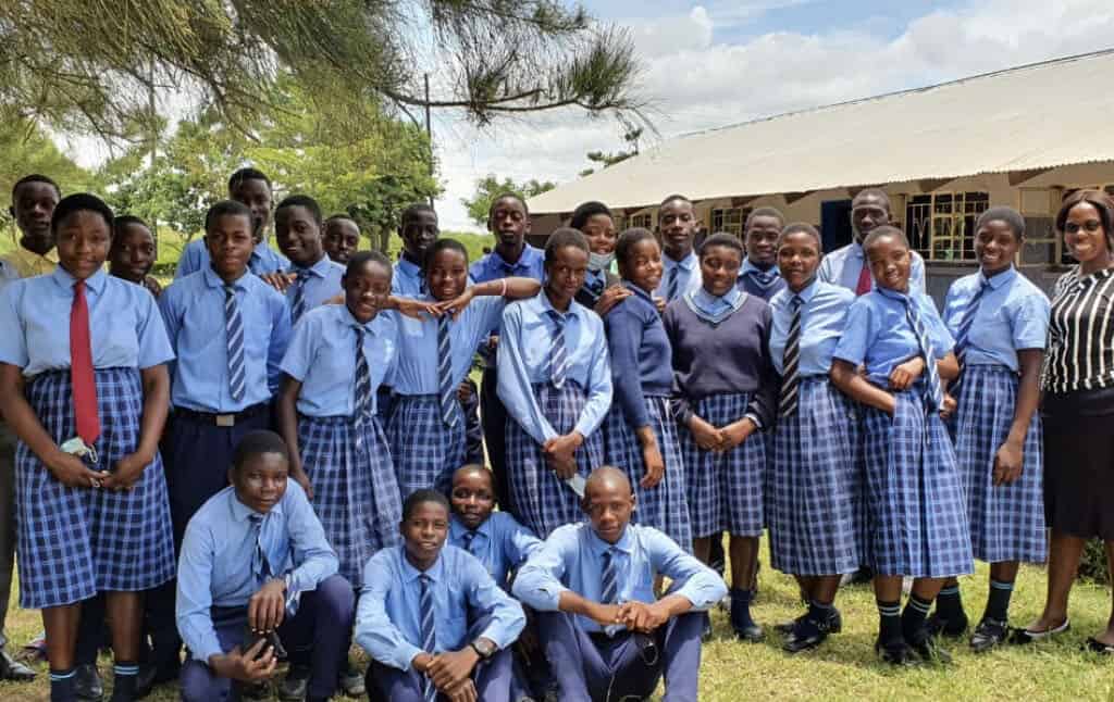 Chartonel school Pupils and their teachers